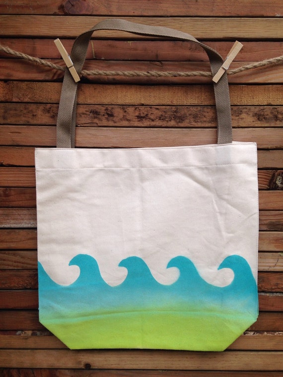 Ocean Canvas Bag by DesignAndCraftique on Etsy