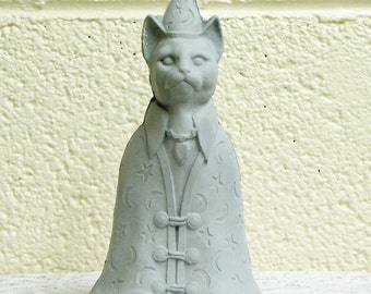 Ceramic Cat Wizard Mystical Home Decor or Garden Statue