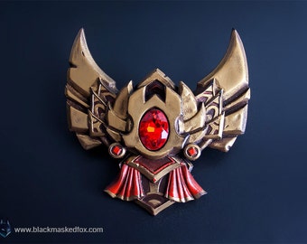 Gold Badge, League of Legends - hand painted with gemstone