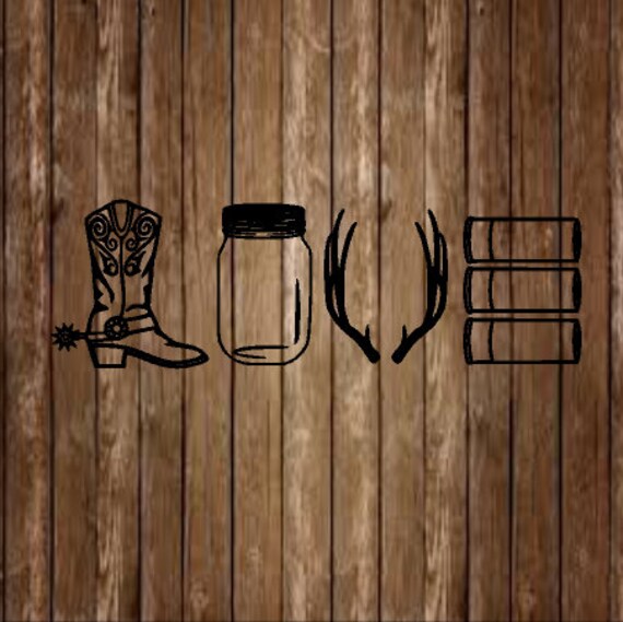 Country Love Decal Antler DecalMason Jar DecalShotgun Shell
