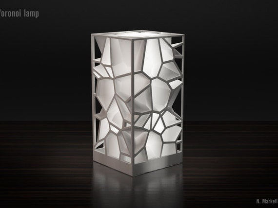 3D Printed USB Lamp Abstract Voronoi Design Lampshade Desk