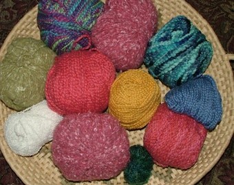 Mystery Grab Bag, 2 lbs, Mostly Boucle, Assorted Weights, Colors and Fibers Destash Crochet Knit - Box 13