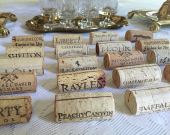 FREE SHIPPING | Wine Cork Place Card Holders: Authentic and Handcut