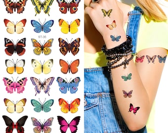 Supperb® Temporary Tattoos - 21 Small Butterflies Tattoo