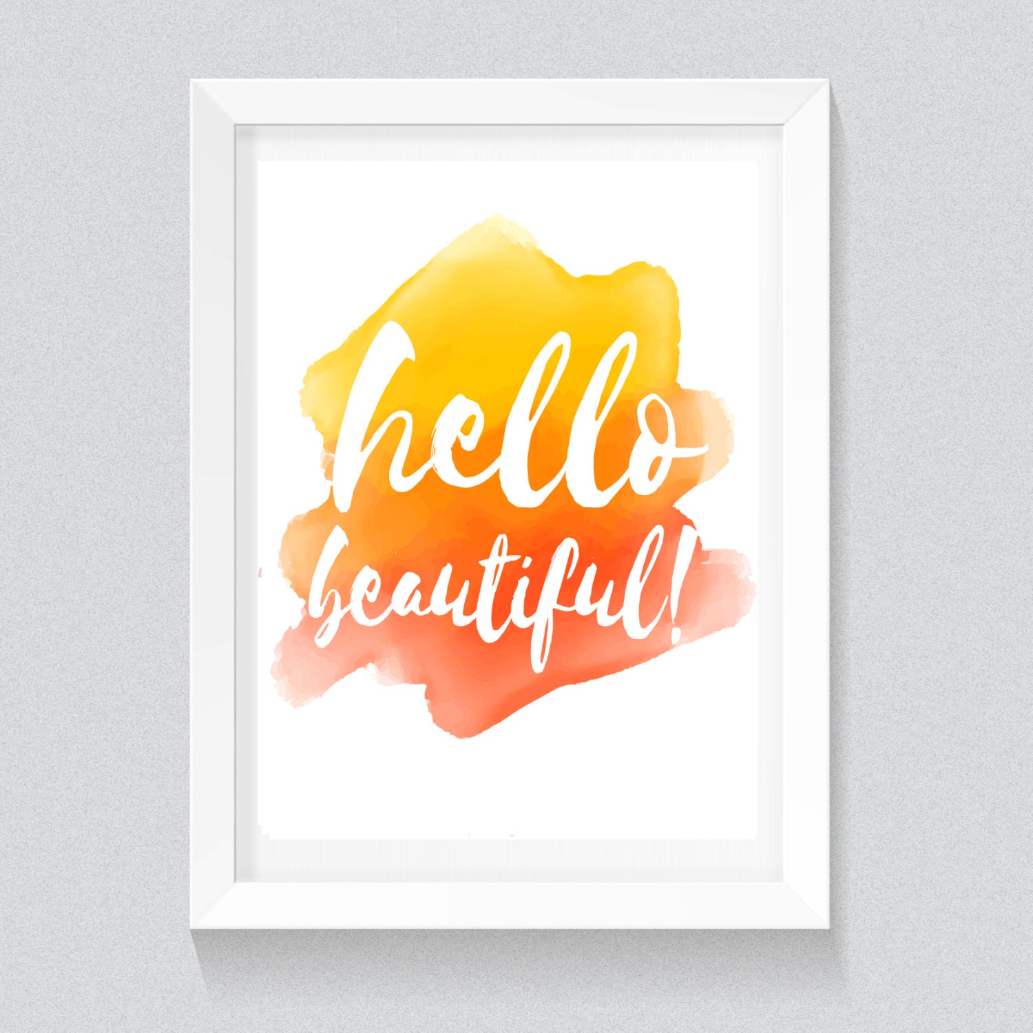 Hello Beautiful Print Typography quote by thewalldazzle on Etsy