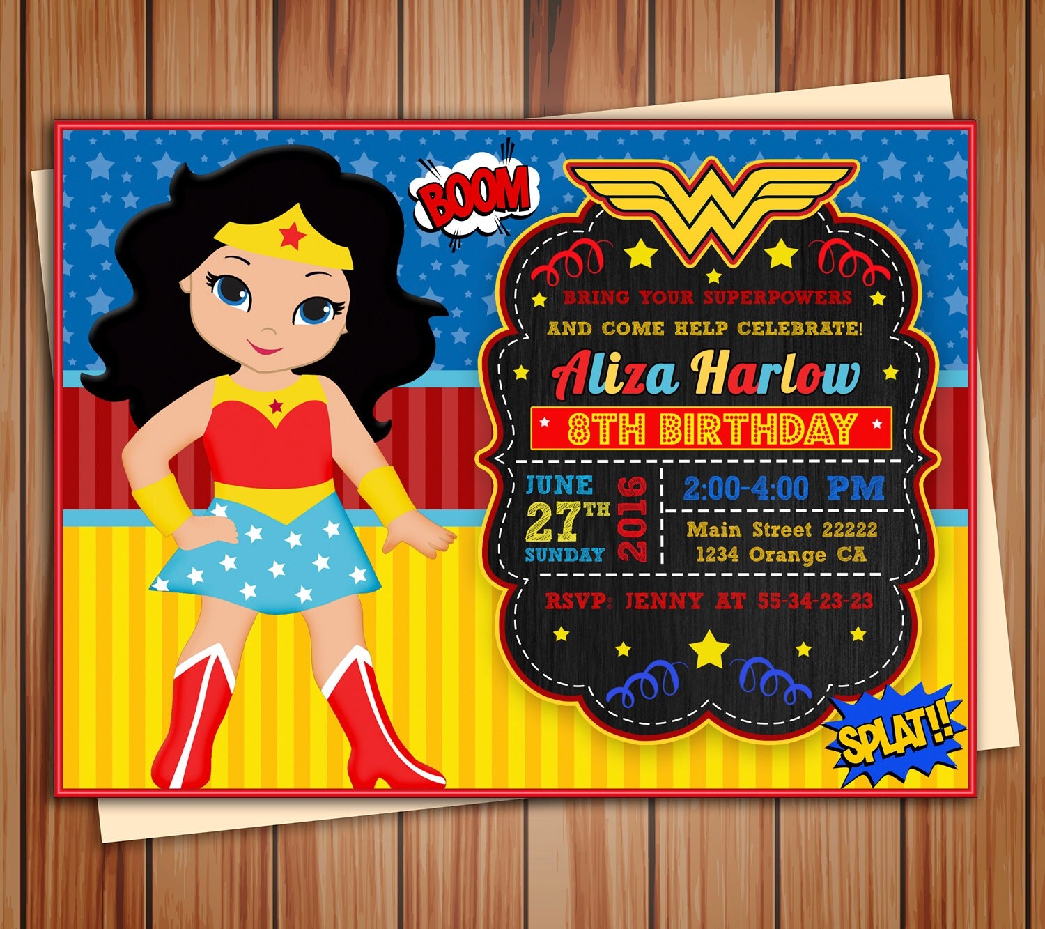 Wonder Woman Party Invitations 9