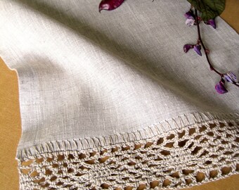 Linen placemats Rustic table linens Placemat gray Placemats Linen table placemat Placemat lace Table mat Crochet placemat Dinning placemat