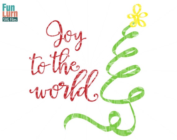 Joy to the world SVG Christmas SVG Ribbon Christmas tree