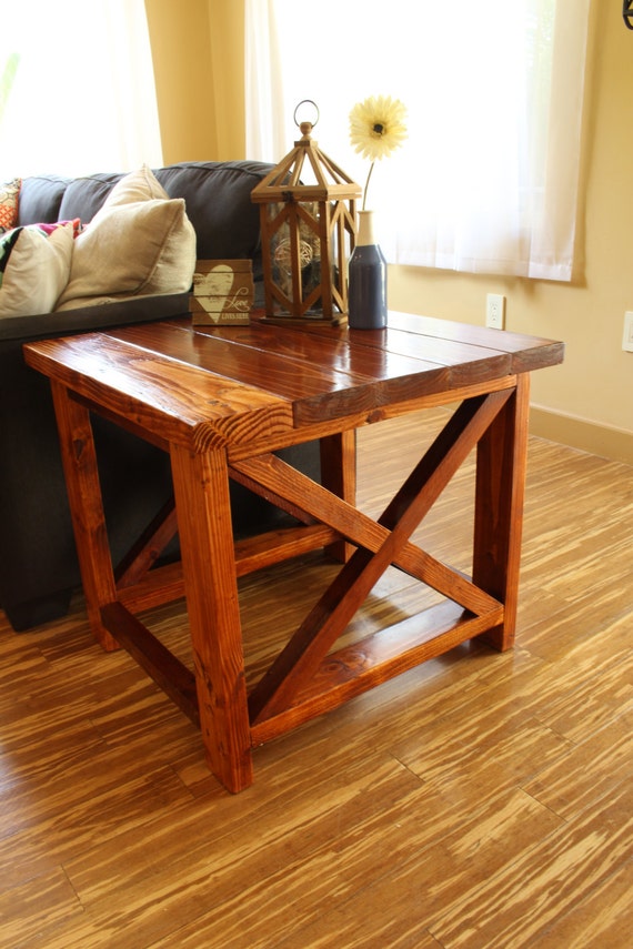 Handmade Rustic Solid Wood sofa side table / by TheRusticForest