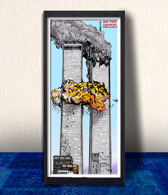 Twin Towers 9/11 Pop Art Print by madbutgreat on Etsy