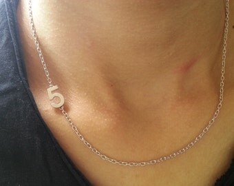 Number necklace- Custom necklace- Custom Number Necklace- Lucky necklace- lucky number necklace- womens necklace- Charm Necklace