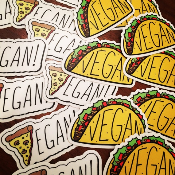 Vegan Pizza + Vegan Taco Stickers