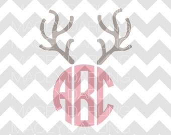 Reindeer Monogram SVG, Reindeer SVG, Reindeer Monogram SVG, Reindeer Dxf, Reindeer Monogram Cut File, Christmas Svg, Christmas Cut File, Svg