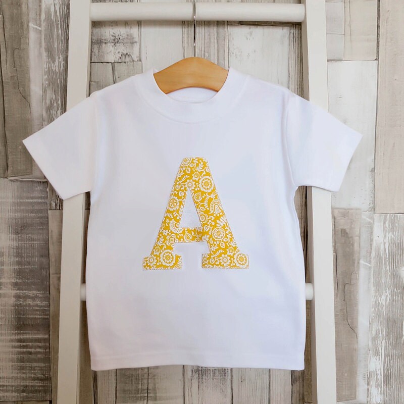 Children's initial T shirt Personalised letter tshirt