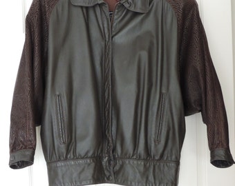 Vintage Leather Bomber Jacket