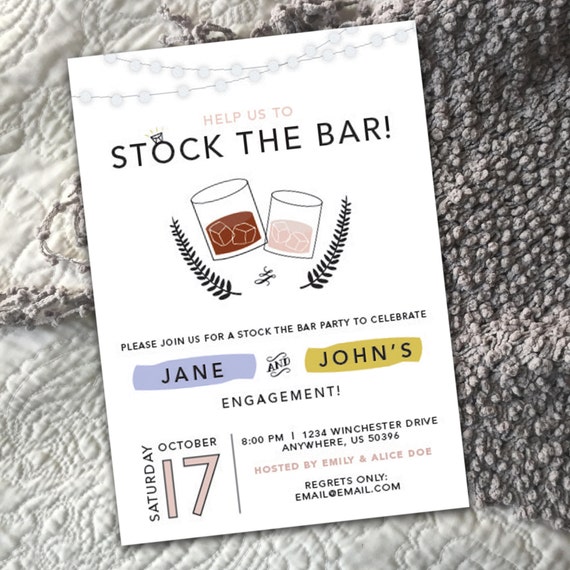 Stock The Bar Invitation Wording 4