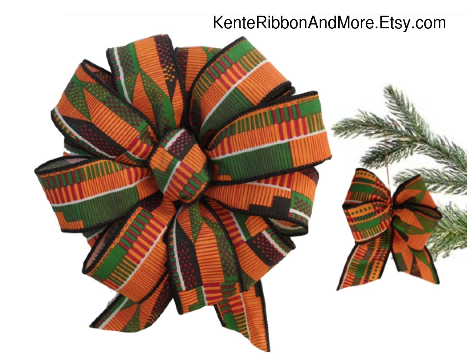 Kente Style Ribbon WIRED Edges 2.5" x 10 yards Roll Printed Kente