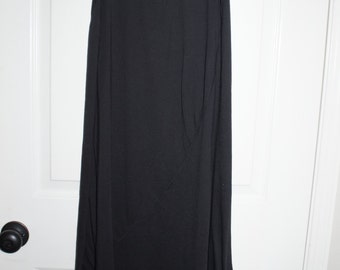 black embroidered maxi skirt