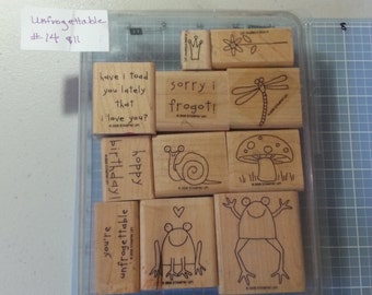 Stampin Up! Mounted, Used, Retired Stamp set "Unfrogettable"