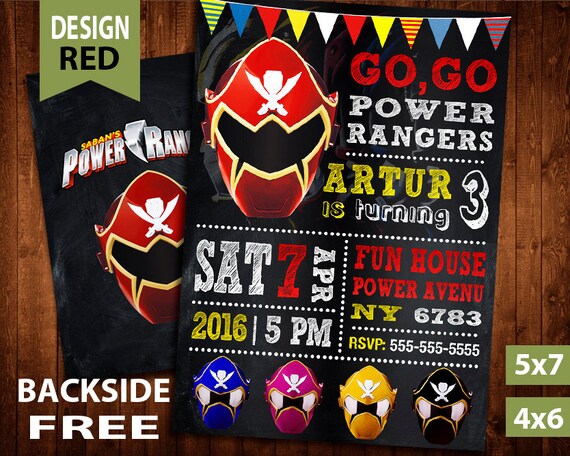 Invitation Anniversaire Power Rangers