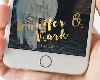 Gold Cursive Wedding Snapchat Filter | Names and Date 1005