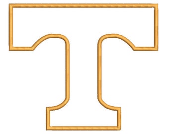 5 sizes Tennessee University Logo Applique Designs, T University Applique, Machine Embroidery Design, Instant Download Pattern