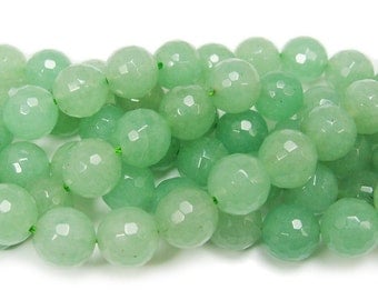 Natural Green Aventurine Faceted Gemstone Beads
