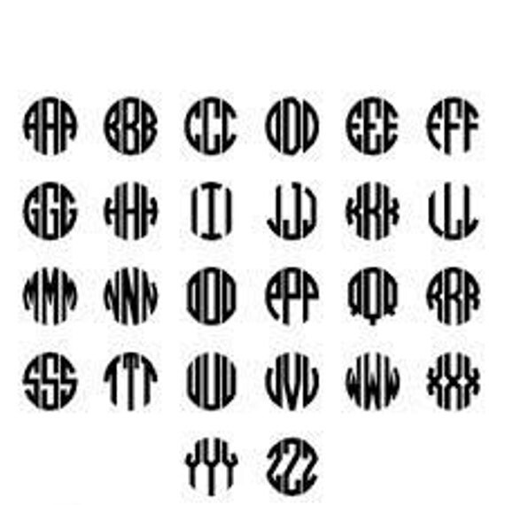 Half inch .5 1/2 Circle Monogram Embroidery by HerringtonDesign