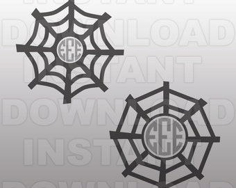 Cobweb Spider Web Monogram SVG File