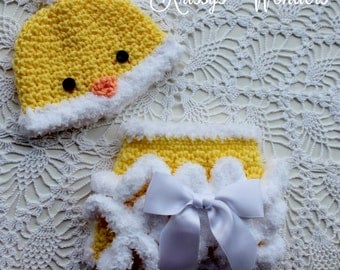 Crochet Hat Pattern - Chicken Hat - Diaper Cover - Crochet Soaker - Chicken Diaper Cover Pattern - KrissysWonders