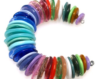Pearly (40) various transparent colors lampwork beads SRA Made to order