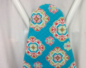 BLUE MEDALLION ironing Board cover - MULTI-color, wedding or bridal shower gift, home decor