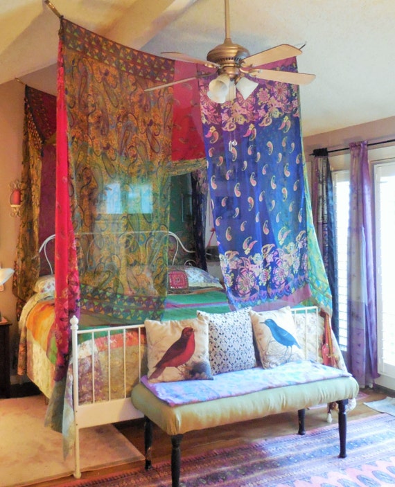 Gypsy Bohemian Bed Canopy Room Tent by BabylonSisters on Etsy