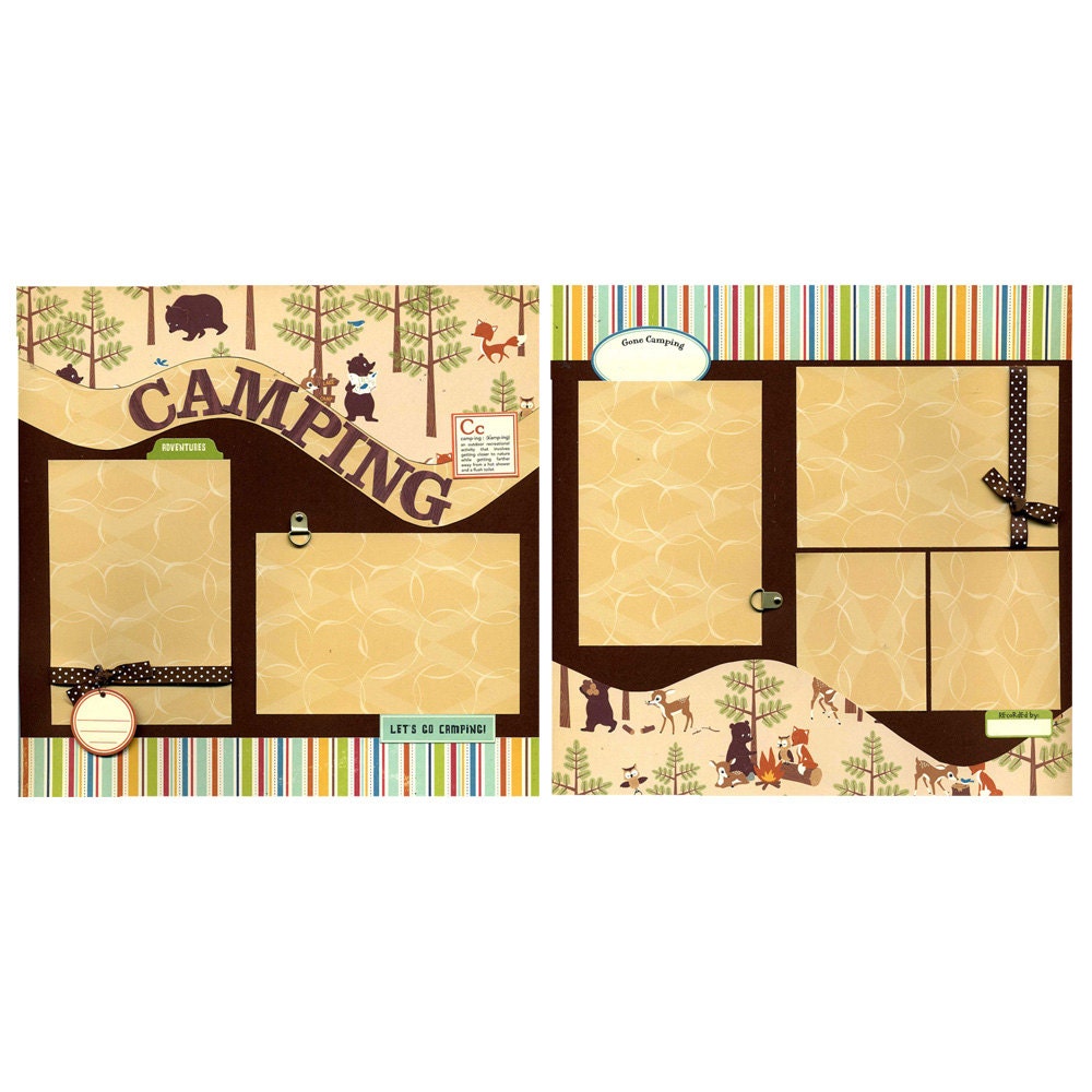 Camping Two Premade Scrapbook Pages by SusansScrapbookShack