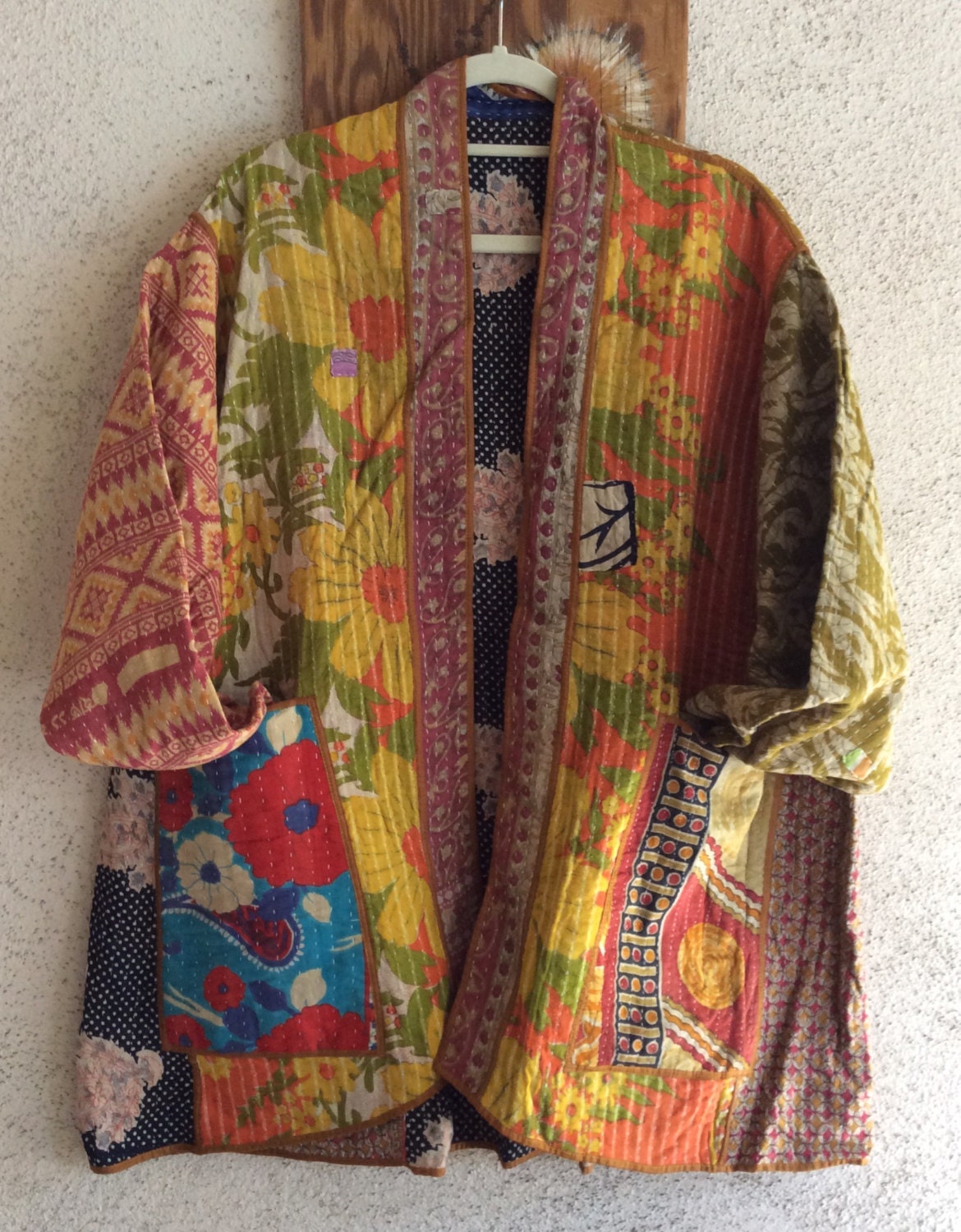 Kantha vintage quilt jacket in plus size by leeza888 on Etsy
