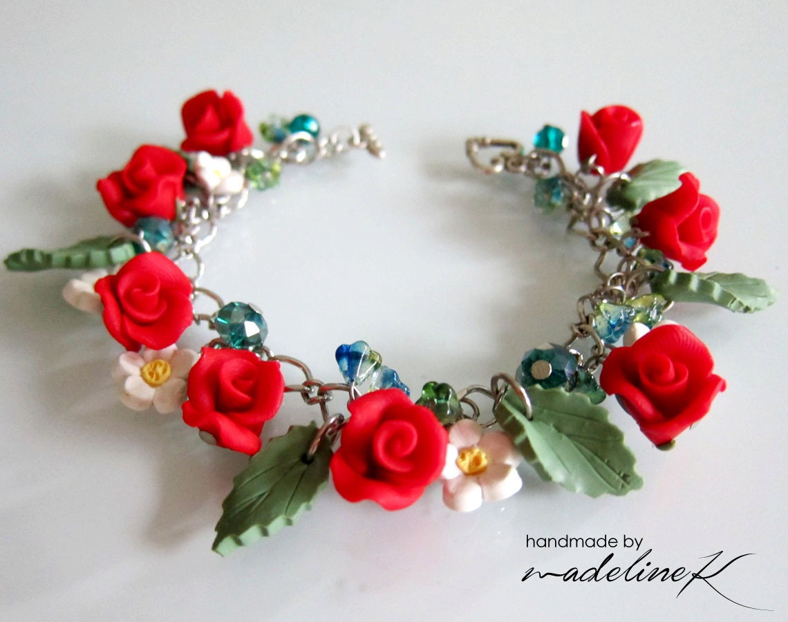 Rose charm bracelet Clearance