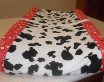 Red Bandana and Cow Minky Changing Pad Covers