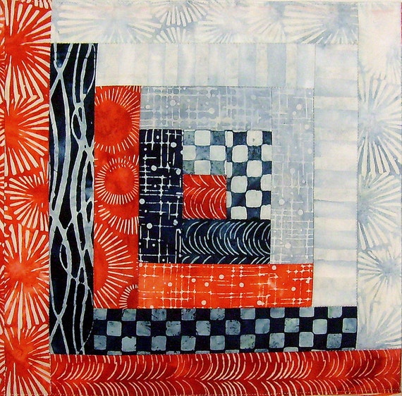 12 Block Log Cabin PRECUT Big Block Quilt Kit 29x39 Bali