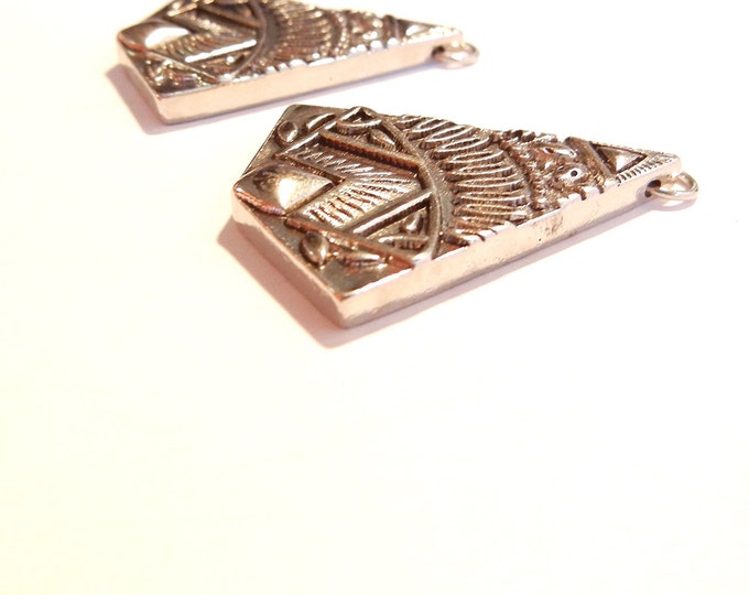 Pair of Ethnic Patterned Pyramid Charms