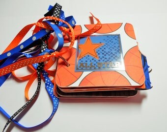 Basketball Mini Album, Premade, Chipboard Album, Basketball Scrapbook, Coaster Album, Bragbook, Basketball, Sports Album, Photo Album,