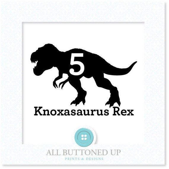 Download Personalized Birthday Dinosaur T-rex digital cut file: svg ...