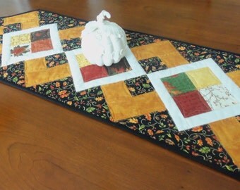 Fall Table Runner, Autumn Table Topper, Quilted Table Runner, Fall Table Decor, Thankgiving, Patchwork, Autumn Leaves, Quiltsy handmade