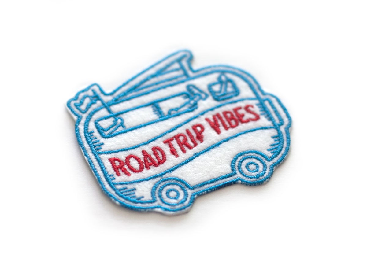 Road Trip Vibes Felt Iron on Patch Made in USA