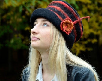 Handmade Felt hats Unique Felt Hats Felted hats millinery hat felt Hat