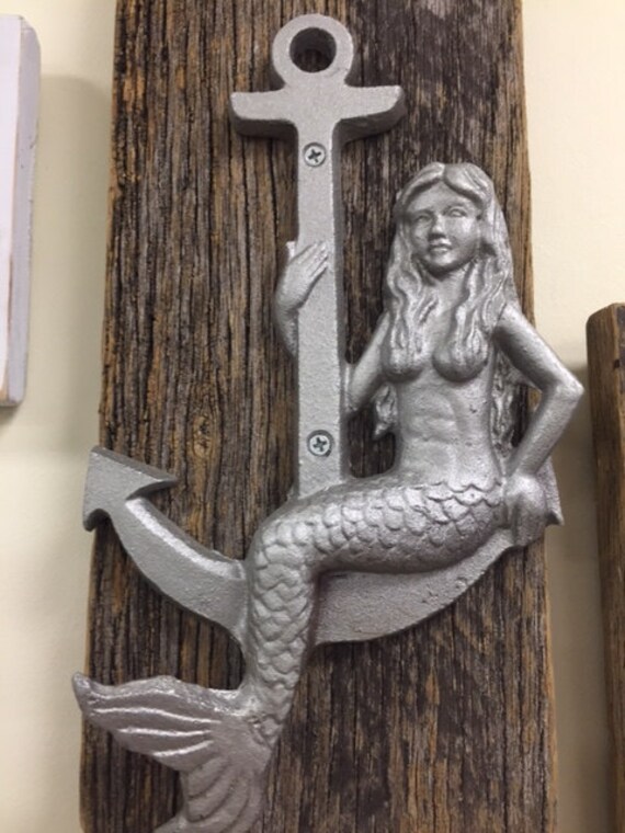 mermaid anchor bathroom towel rack sea coastal nautical