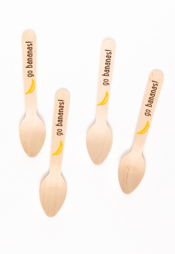 Go Bananas - Sock Monkey Party - 20 Wooden Ice Cream Spoons - Eco-friendly Wooden Utensils Il_570xn