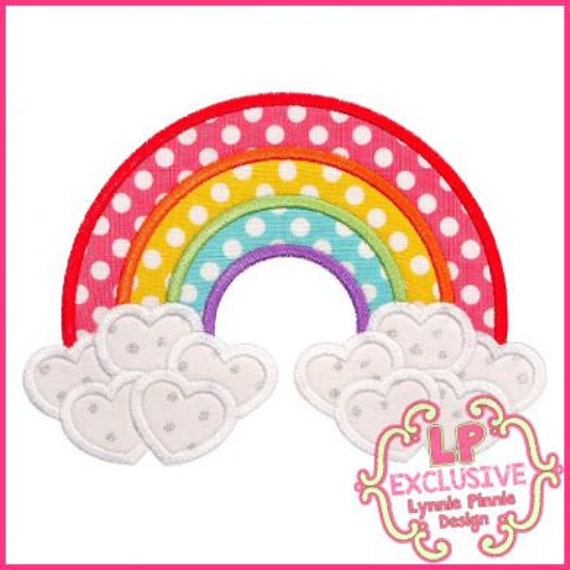 Download Heart Rainbow Applique 4x4 5x7 6x10 7x11 SVG Machine