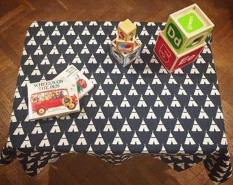 Teepee Kids Tablecloth: Rectangle, Square, Round, Custom Size, Dinner, Party, Wedding, Runner, Throw Pillow, Napkins, Curtains
