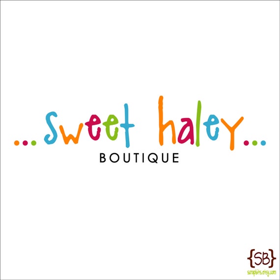 Premade Logo Design Candy Rainbow Boutique Logo Digital