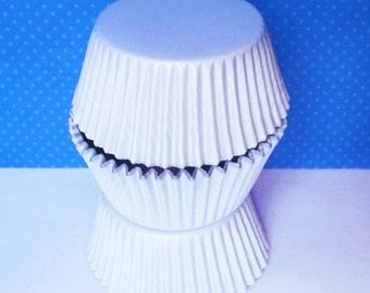 White Foil Cupcake Liners Standard Size- Choose Set of 50 or 100